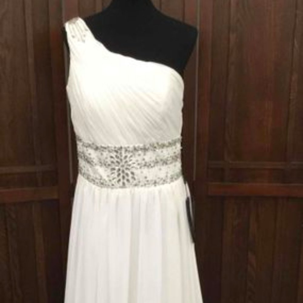 Wedding Dress Izidress White One Shoulder - Picture 4 of 10